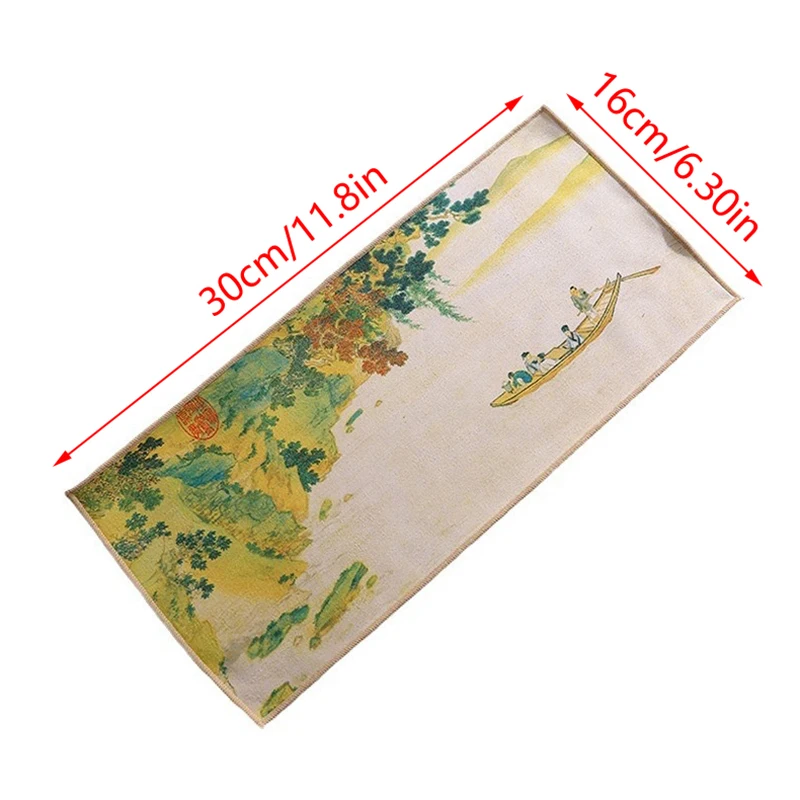 Serviette en daim composite double face, style chinois, peinture des Prairies, épaissie, absorbante, haute qualité, accessoires de cérémonie du thé