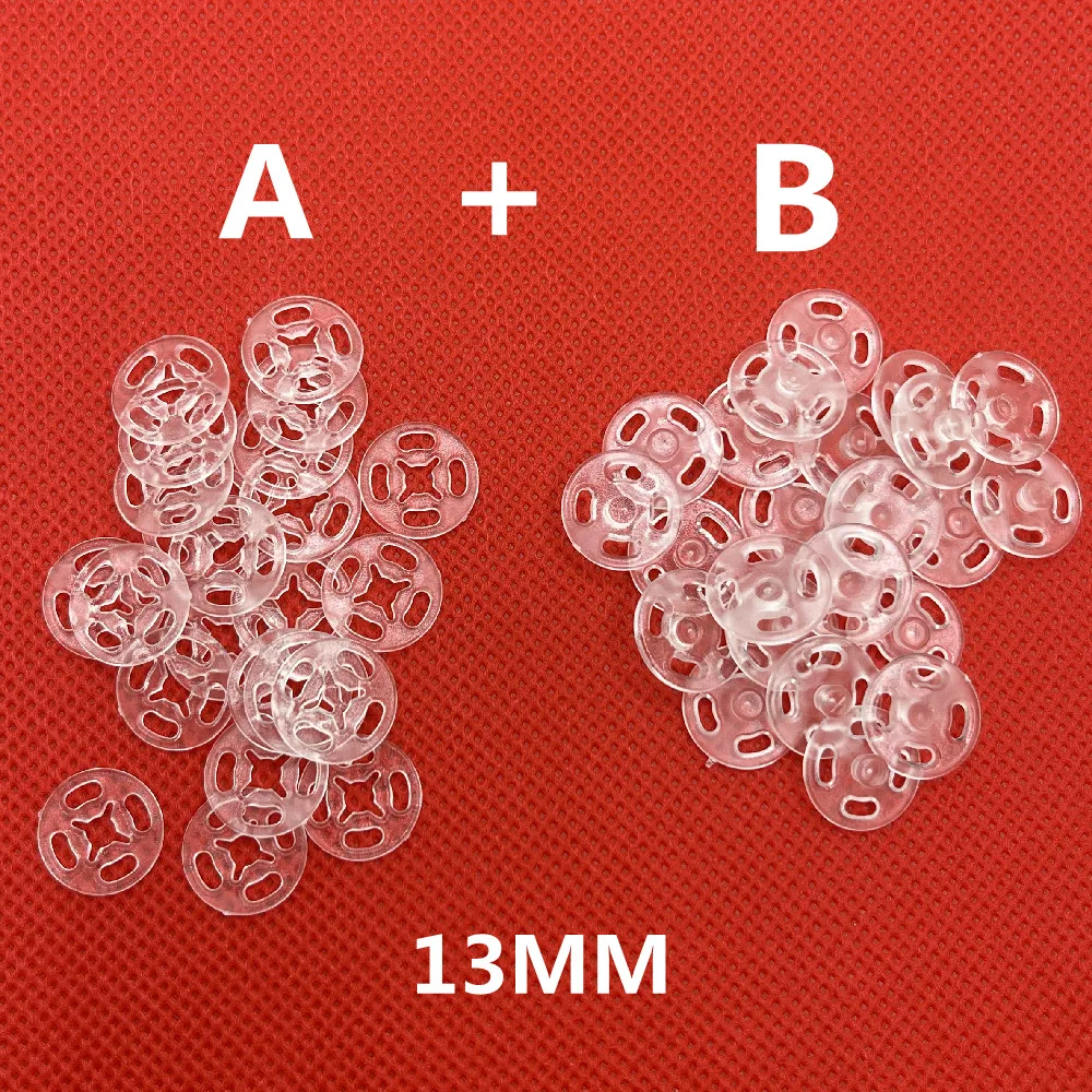 100Pcs 7/10/11.5/15/18/21/mm Invisible Small ABS Plastic Snap Fasteners Press Stud Sewing Accessories baby Buttons Clothes