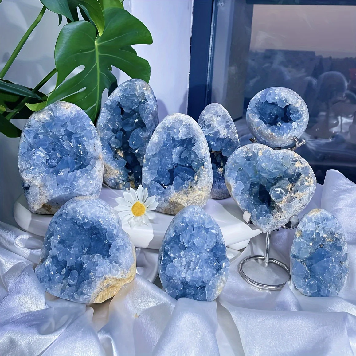 Celestite Versatile Healing Lapis Lazuli Cluster: Perfect for Yoga, Meditation, Home & Garden Decor, Ideal for Holidays A/H757