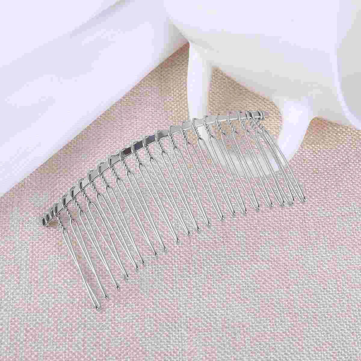 5 Pcs Silver Hair Accessories Women Comb Inserted Metal Wedding Dress Headdress Bride
