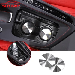 For 2020-2026 Chevrolet Corvette C8 Stingray Z51 Z06 Stainless Steel Central Control Cup Holder Coaster Trim Car Accessories