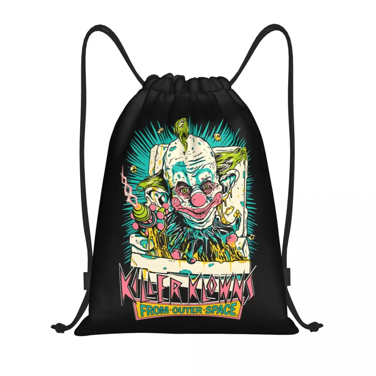 

Killer Klowns From Outer Space Funny Horror Movie Drawstring Backpack Women Men Gym Sport Sackpack Portable Shopping Bag Sack
