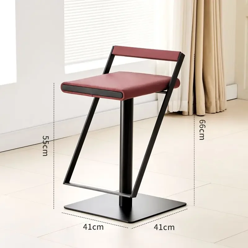 

Modern Minimalist High-Back Bar Stool for Home & Commercial Use - Reception Cashier Counter Desk Stool with Backrest Bar Stool