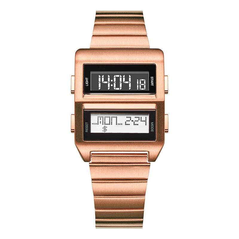Воображение на запястье, матричный матричный часов с двумя экранами, подвеска 2, ЖК-дисплей, смесь, винтажный цифровой футуристический мертинг, ностальгия