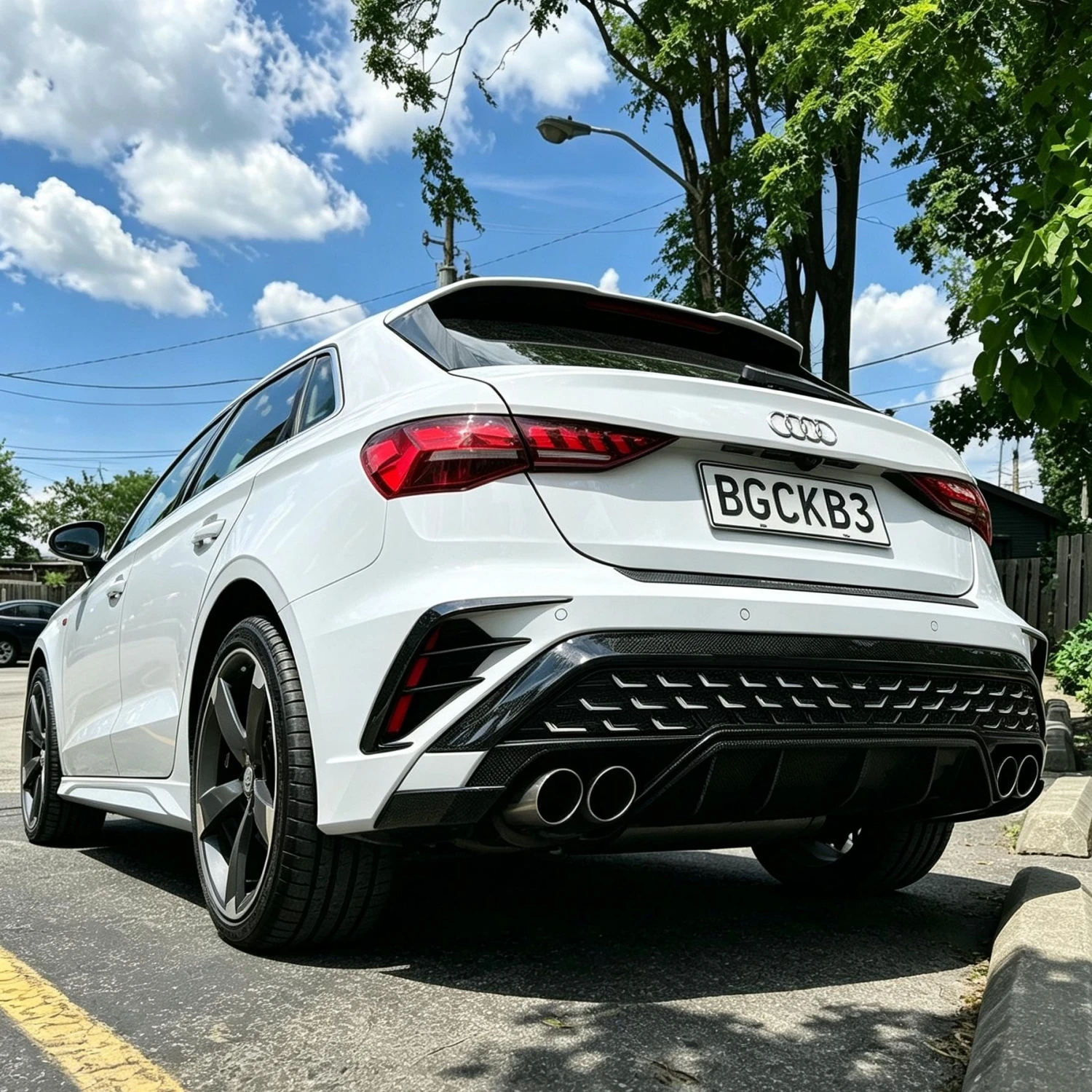 Heckspoiler Heckflügel Heckzubehör Exterieur LCI Tuning Teile Bodykit Verkleidung für Audi A3 8Y Sline Heckdekoration
