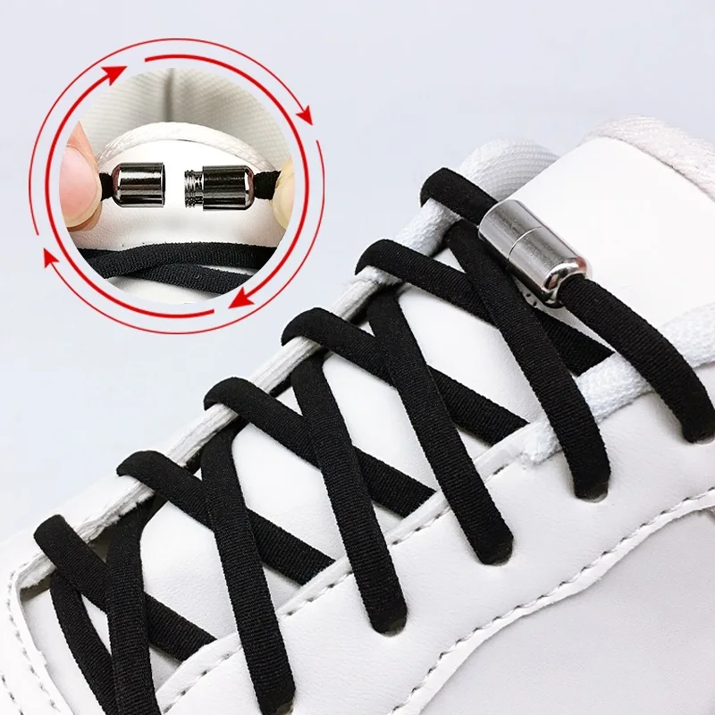 

Elastic No Tie Shoelaces Semicircle Shoe Laces for Kids and Adult Sneakers Shoelace Quick Lazy Laces Shoe Strings Accessories