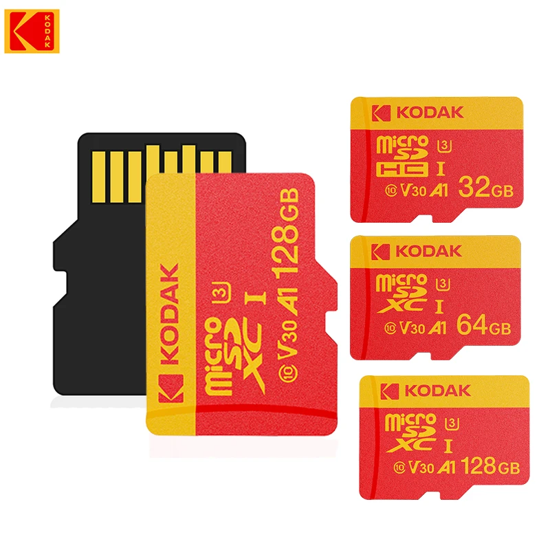 

Карта памяти KODAK Micro SD 32 ГБ-256 ГБ UHS-I U3 V30, высокоскоростная TF-карта памяти для смартфона, планшета, спортивной камеры с адаптером