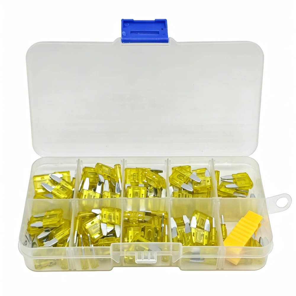 100 Stück Mini-Sicherungen 1A/2A/3,5A/7,5A/10A/15A/20A/25A/30A/35A/40 AMP APM/ATM Mini-Flachsicherungen Kurzschlussschutzsicherung – Detail 9