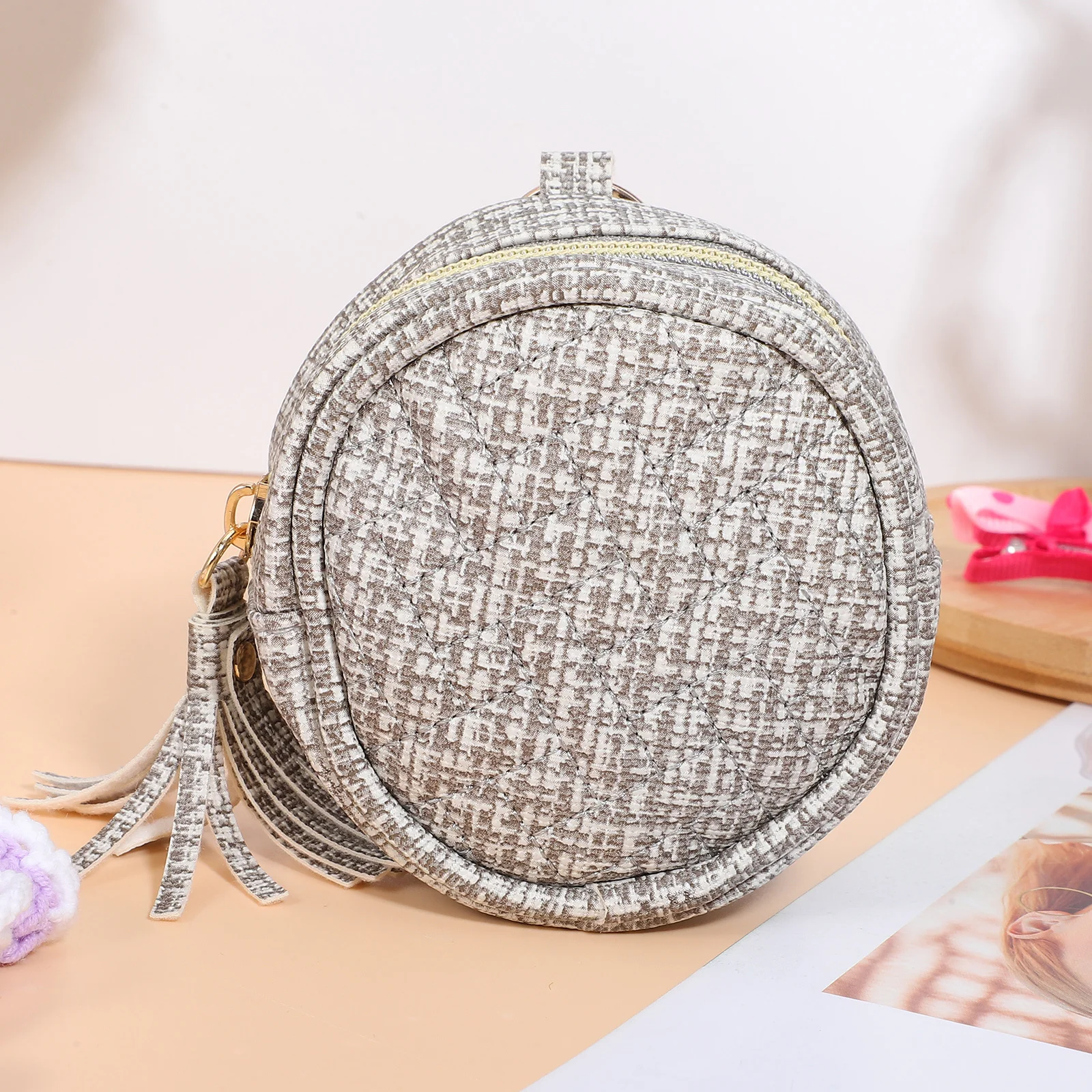 

PU Pacifier Bag Portable Double Compartment Zipper Case for Baby Accessories Stroller Organizer Clip on Travel Pouch