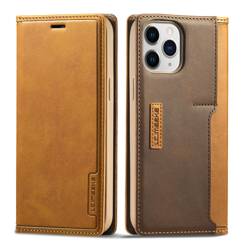 

Color Match Leather Flip Wallet Case For iPhone 15 Pro Max 15 Plus 14 13 12 11 Pro Max 13 Pro Card Holder Slots Cover