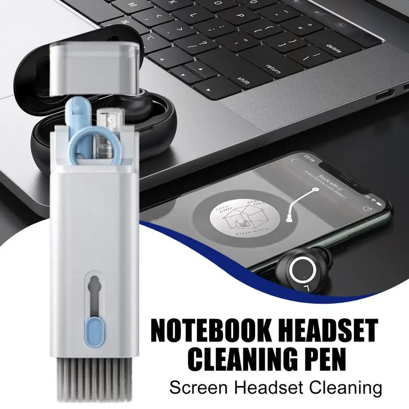 Multi-in-1 Computer Keyboard Cleaner Brush Kit Earphone Cleaning Pen For Headset Keyboard Cleaning Tools Handheld Dust Brush