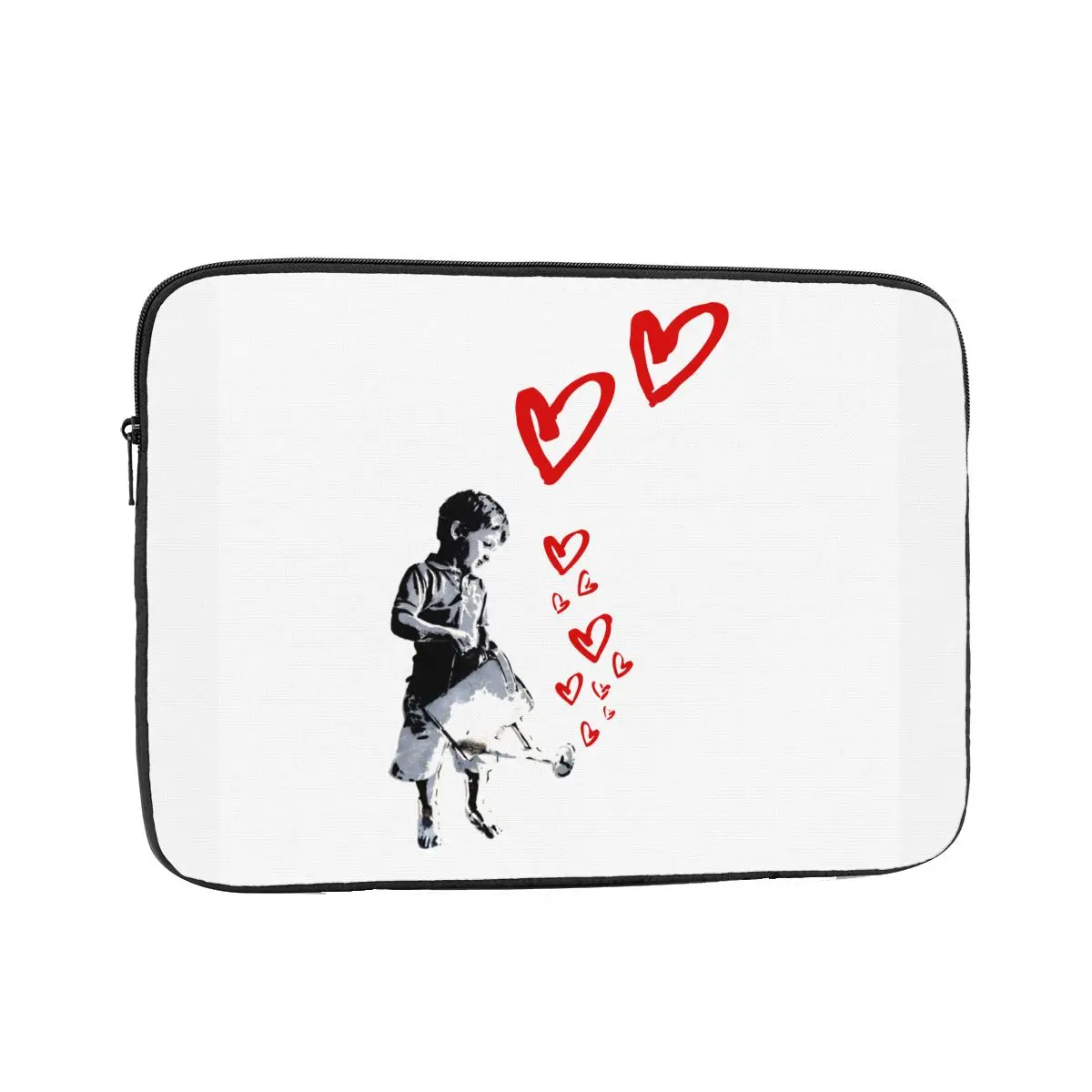 

Shockproof Case 13 15 17 Inch Men Women Banksy Flying Hearts Laptop Liner Sleeve Street Art Graffiti Paint Notebook Bag Case