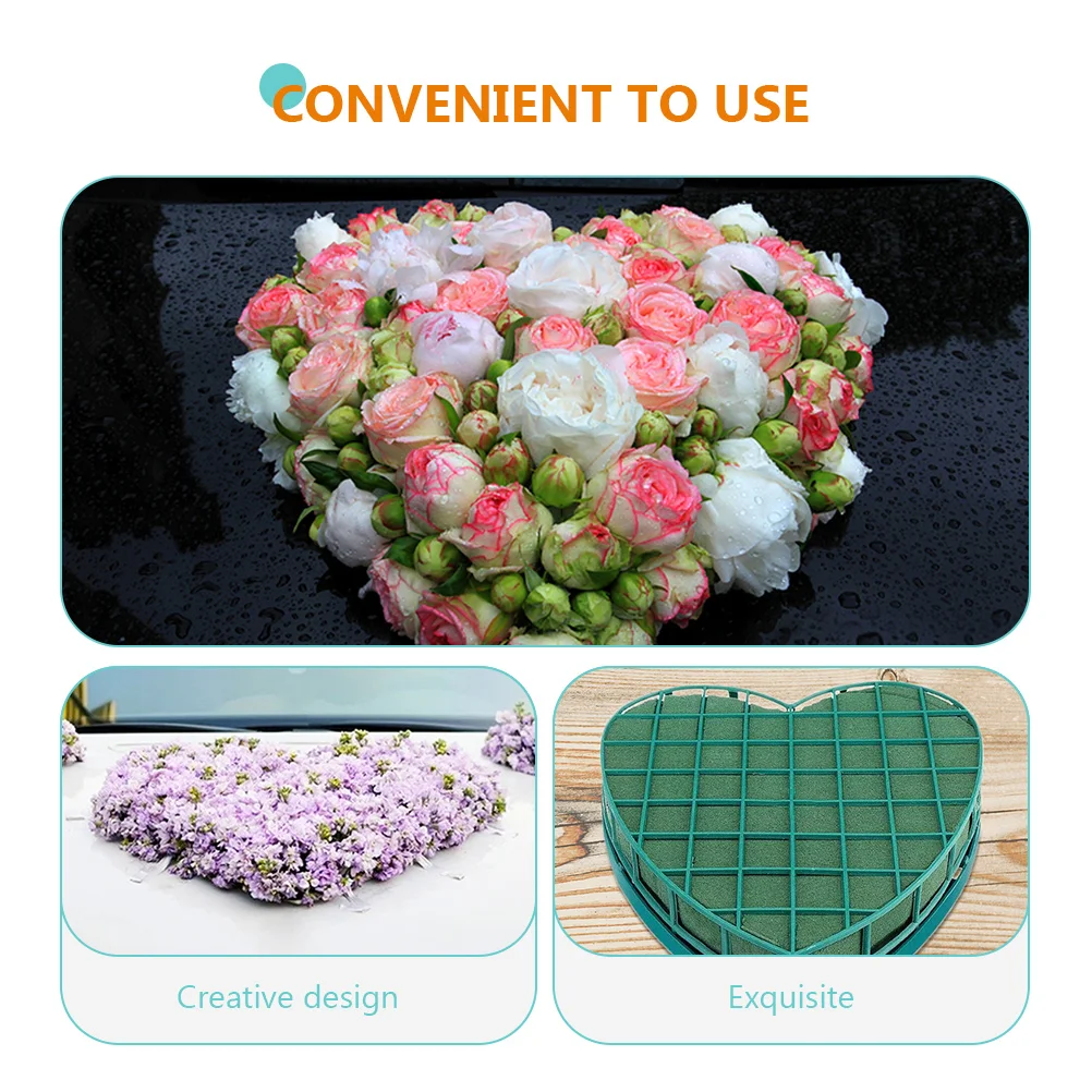 Foam Flower Floral Blocks Block Mud Wet Heart Wedding Arrangement Florist Sponge Tray Holder Green Headdress to the cemetery