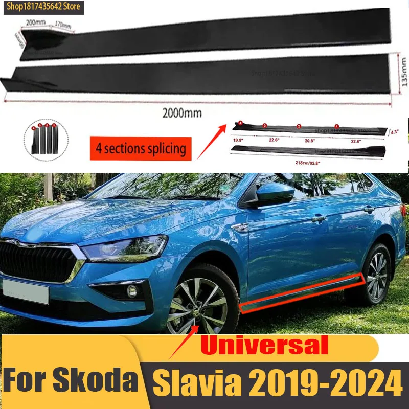 

Universal Car Side Skirt 8 Pcs 2.2m Winglet Splitters Lip Side Spoiler for Skoda Octavia 2015-2020 For VW Polo 2010 2011 2012