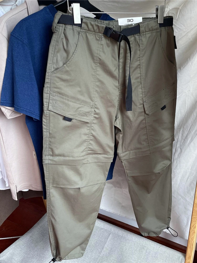 IT Ins في الهواء الطلق العمل السراويل الرجال رقيقة القطن بناطيل كاجوال Multket للإزالة القطن الخالص الأزرق حزام خصر السراويل الترفيهية #5