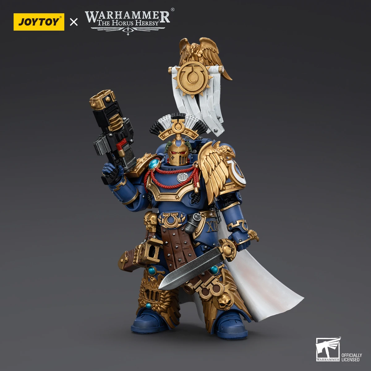 JOYTOY Warhammer Horus Heresy Ultramarines figurka Legion Praetor z mieczem mocy i Volkite Serpenta model figurki zabawka