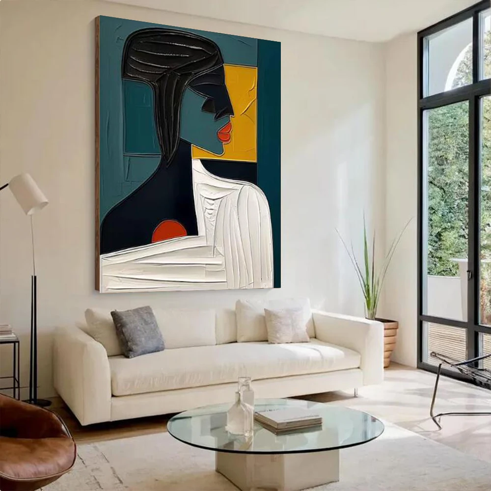100% Handmade Abstract Oil Painting On Canvas New Design Figure Wall Art Picture For Home Living Room Decor Image Knife Mural