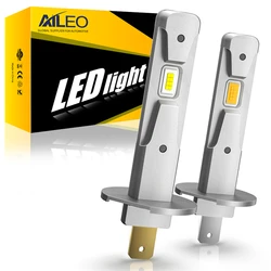 AILEO 2Pcs 200W 10000LM H1 LED Lamps 3000K 6000K H1 Led Fog Light Bulb Design Wireless For Car CSP DRL 7035 Chip Yellow White