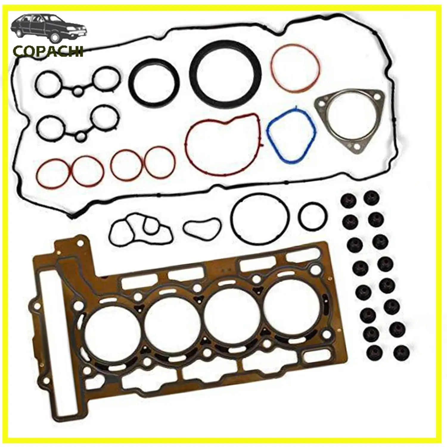 11127567877 N12 N16 Engine Overhaul Gasket Seal Kit 11:1 for BMW Mini Cooper Clubman R55 R56 R57 1.6L 11127595139 11127560272