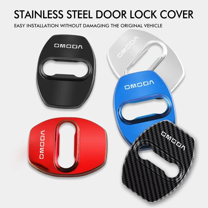 4PCS Fashion Stainless Steel Car Covers Door Lock Protecting Cover For Chery Omoda 5 C5 fx 7 8 Pro Plus 7 EV PRO PHEV FX