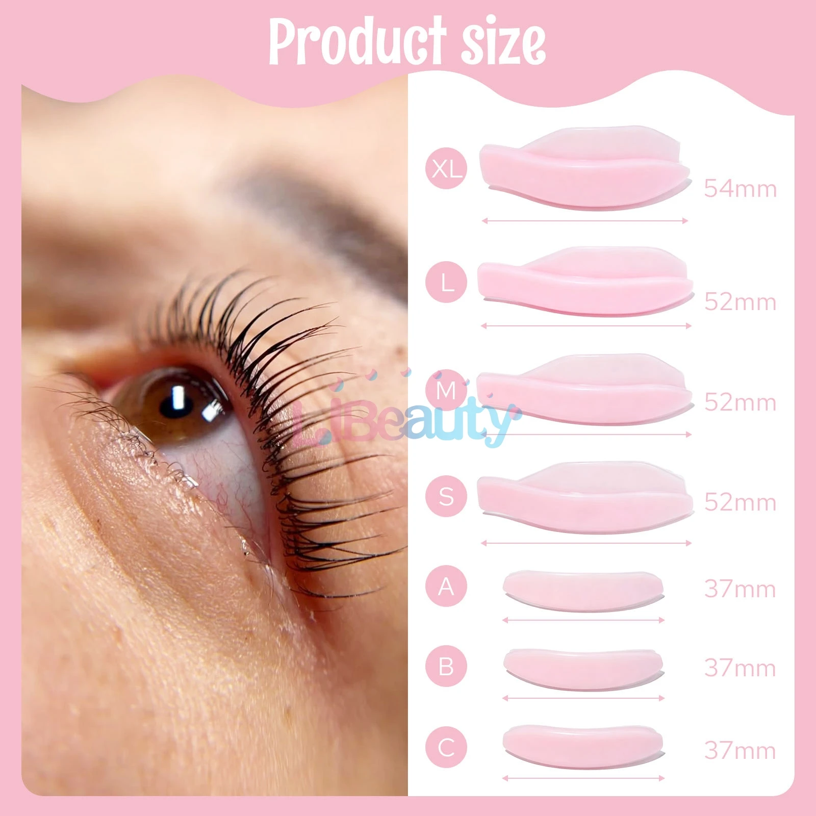 Libeauty 7 Paris Reusable Lash Lift Shield Pad Eeyelash Curling Iron Silicone Eyelashe Curler Accessories Applicator Makeup Tool