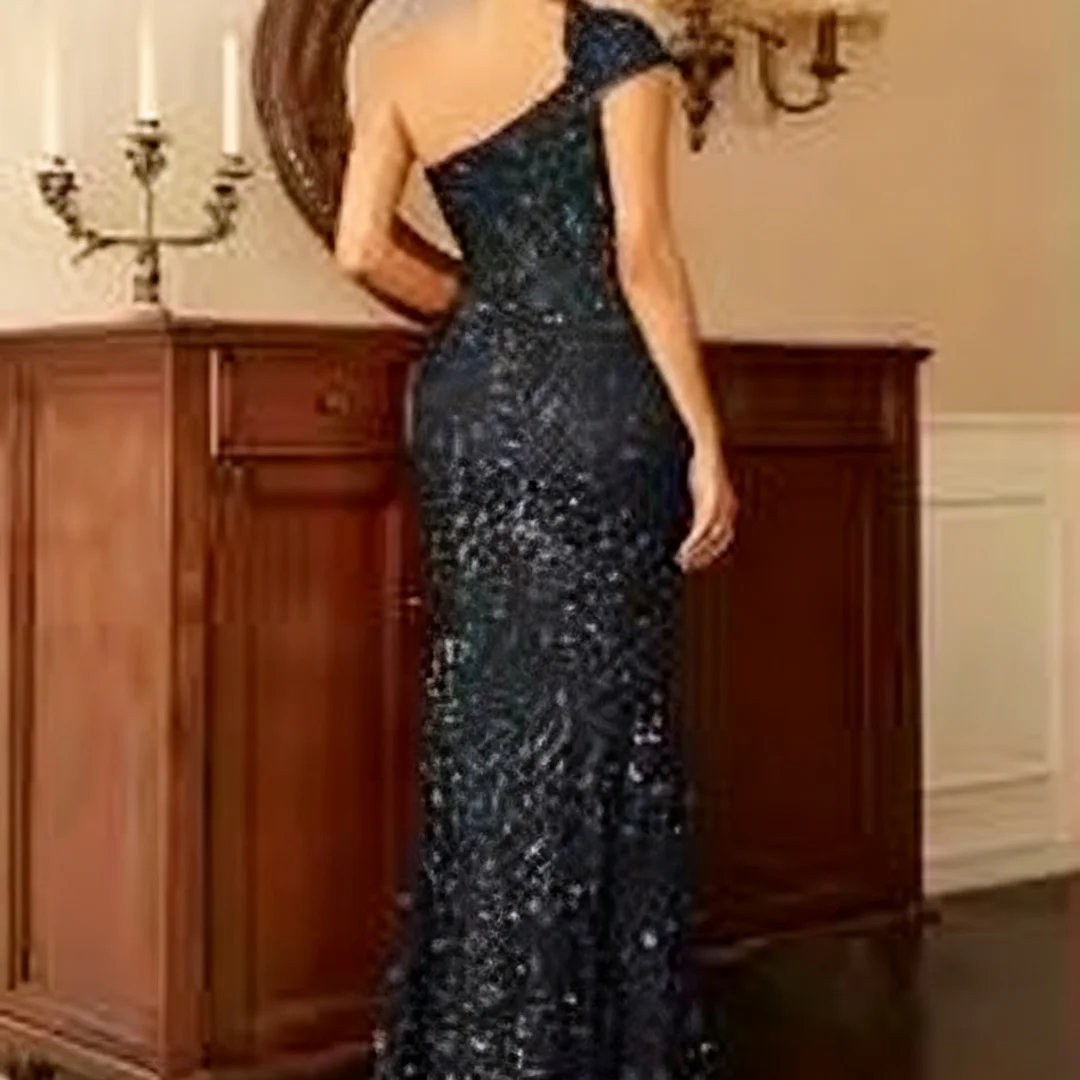 Mulher personalizada um ombro sem mangas plissado vestido de noite formal vestidos de festa de aniversário vestidos de baile para mulher