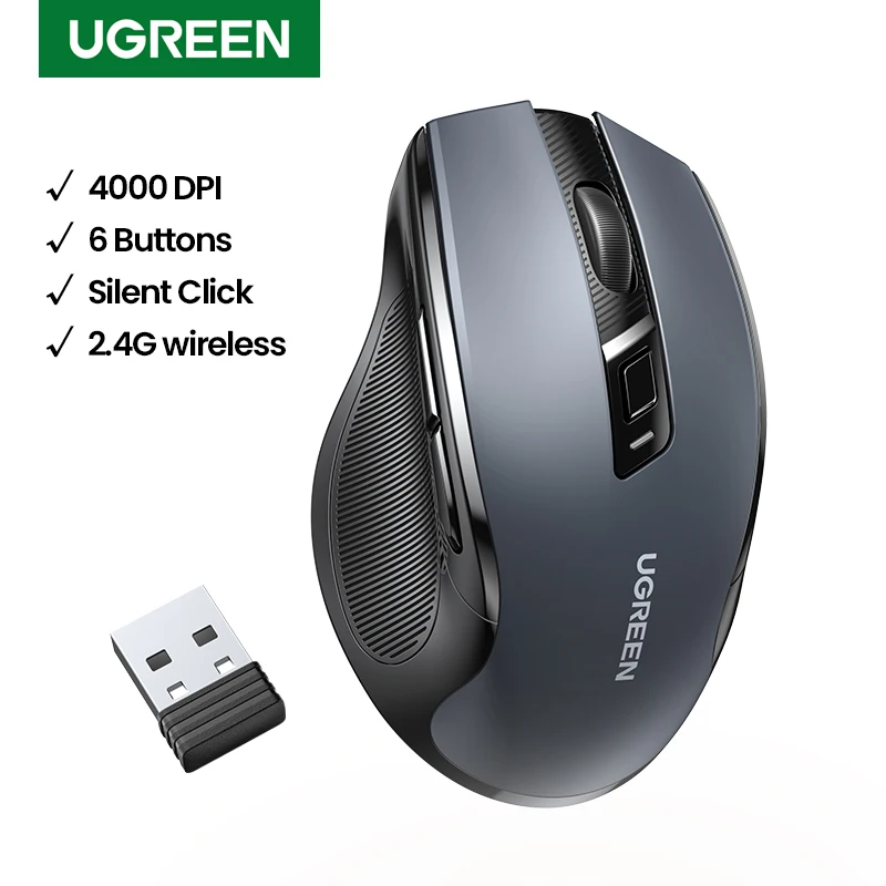 UZ Special Sale Wireless Mouse 2.4G Mouse Ergonomic 4000DPI 6 Mute Buttons Mouse For MacBook Tablet Computer PC 2.4G Mice