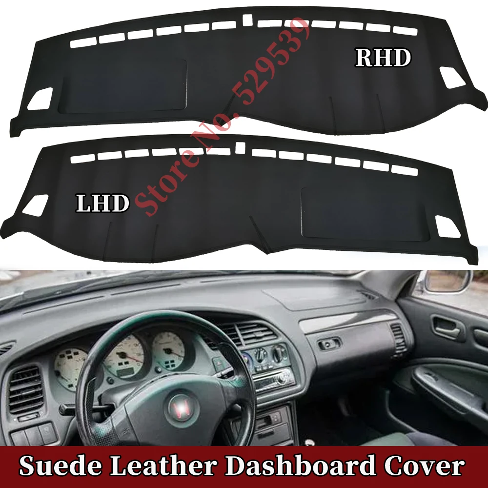 Car-styling Suede Leather Dashmat Dashboard Cover Dash Mat Accessories For Honda Accord VI EURO Type R CF4 SIRT CL1 CP4 CH1 CK