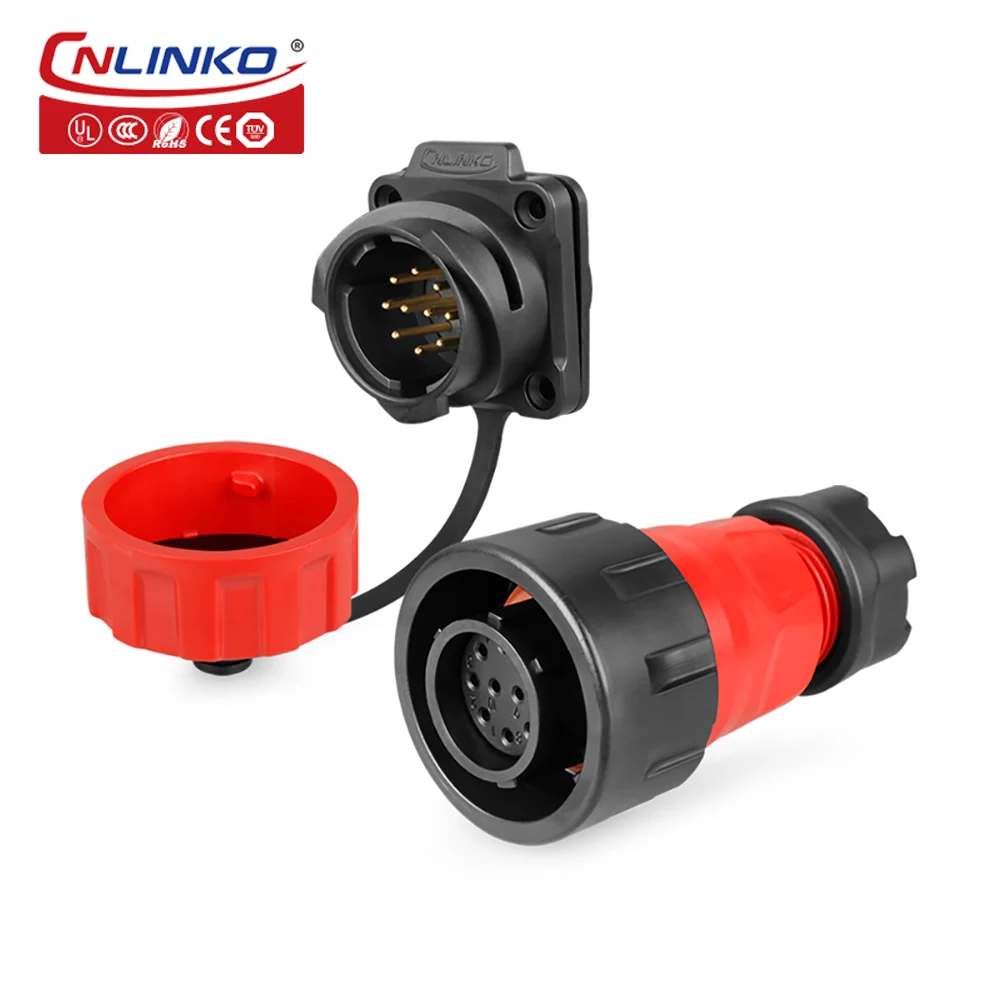 CNLINKO M24 Panel Mount Wire Connector IP68 Waterproof Plug Socket Bayonet Locking 10 12 19 24 Pin Soldering Cable Connector