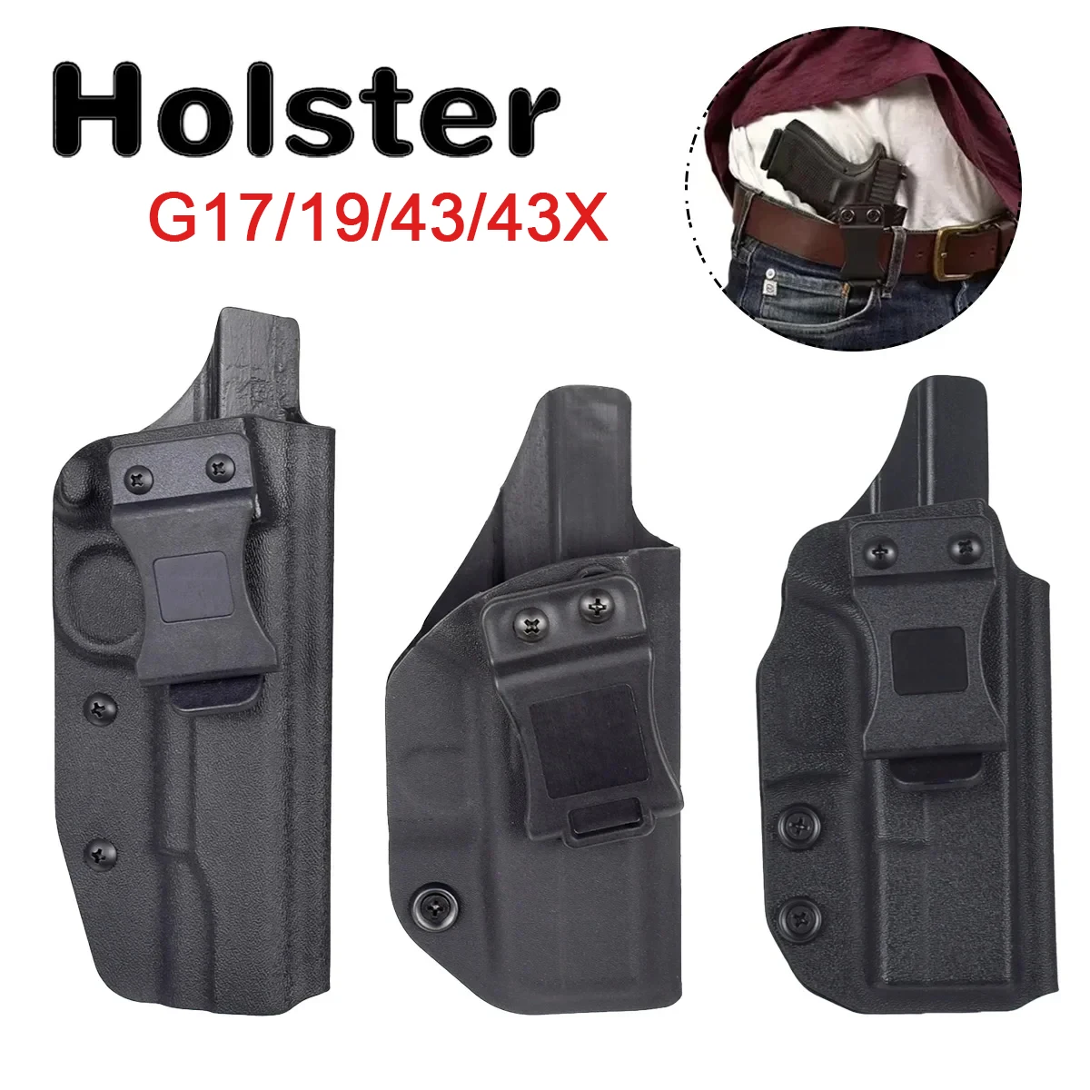 Funda táctica Glock para pistola de transporte oculta, cinturilla interior, Clip de cinturón personalizado para Taurus G2C P365 Colt 1911, 17, 19,