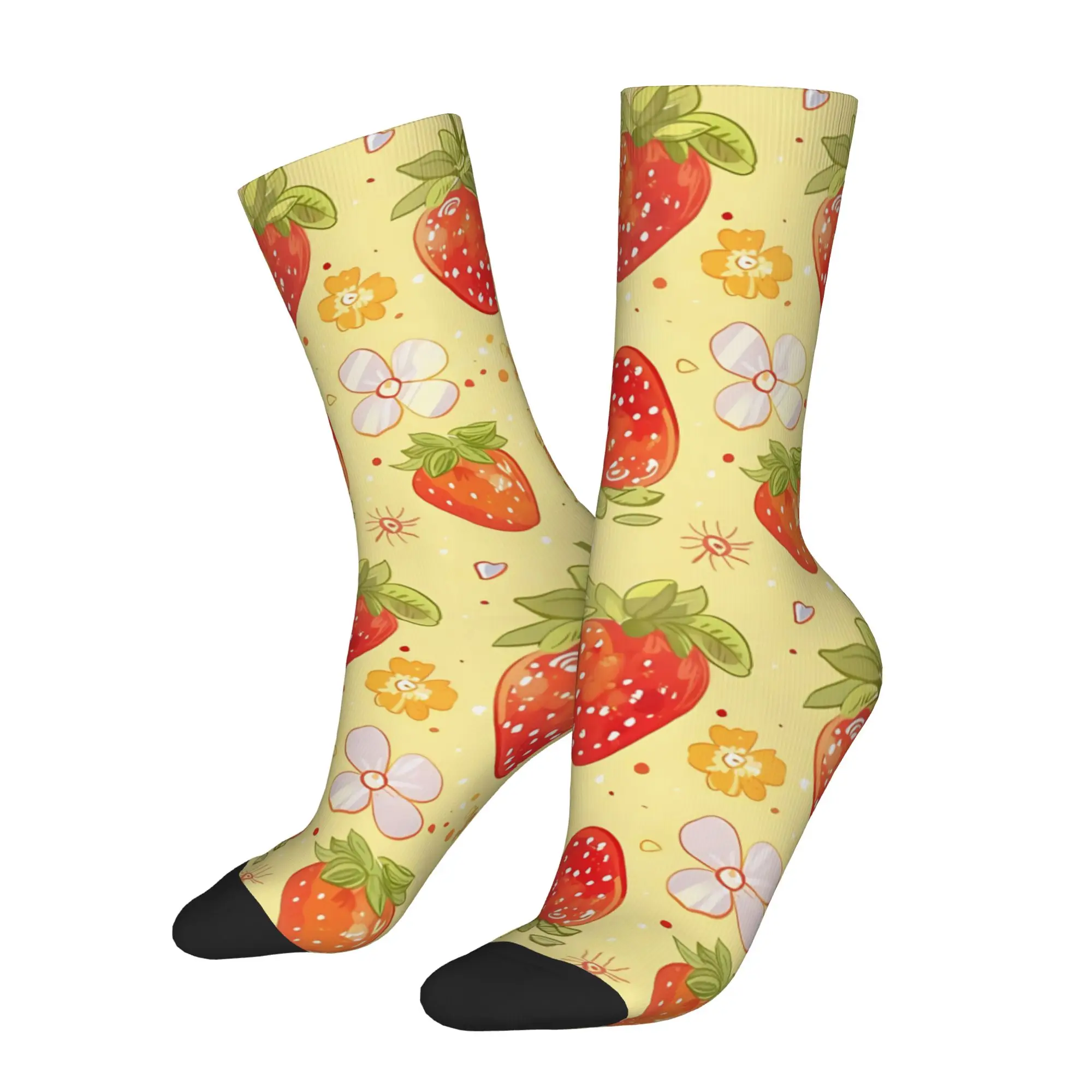 

Running Socks Vintage strawberry pattern Desgin Crazy Men's Socks Unisex Harajuku Seamless Printed Sock