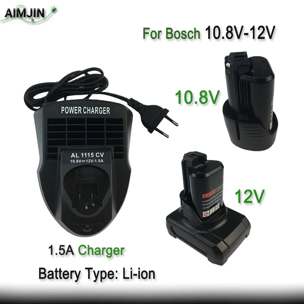 10.8V-12V Li-ion Rechargeable Battery With Charger Suitable For Bosch Wireless Power Tool Battery