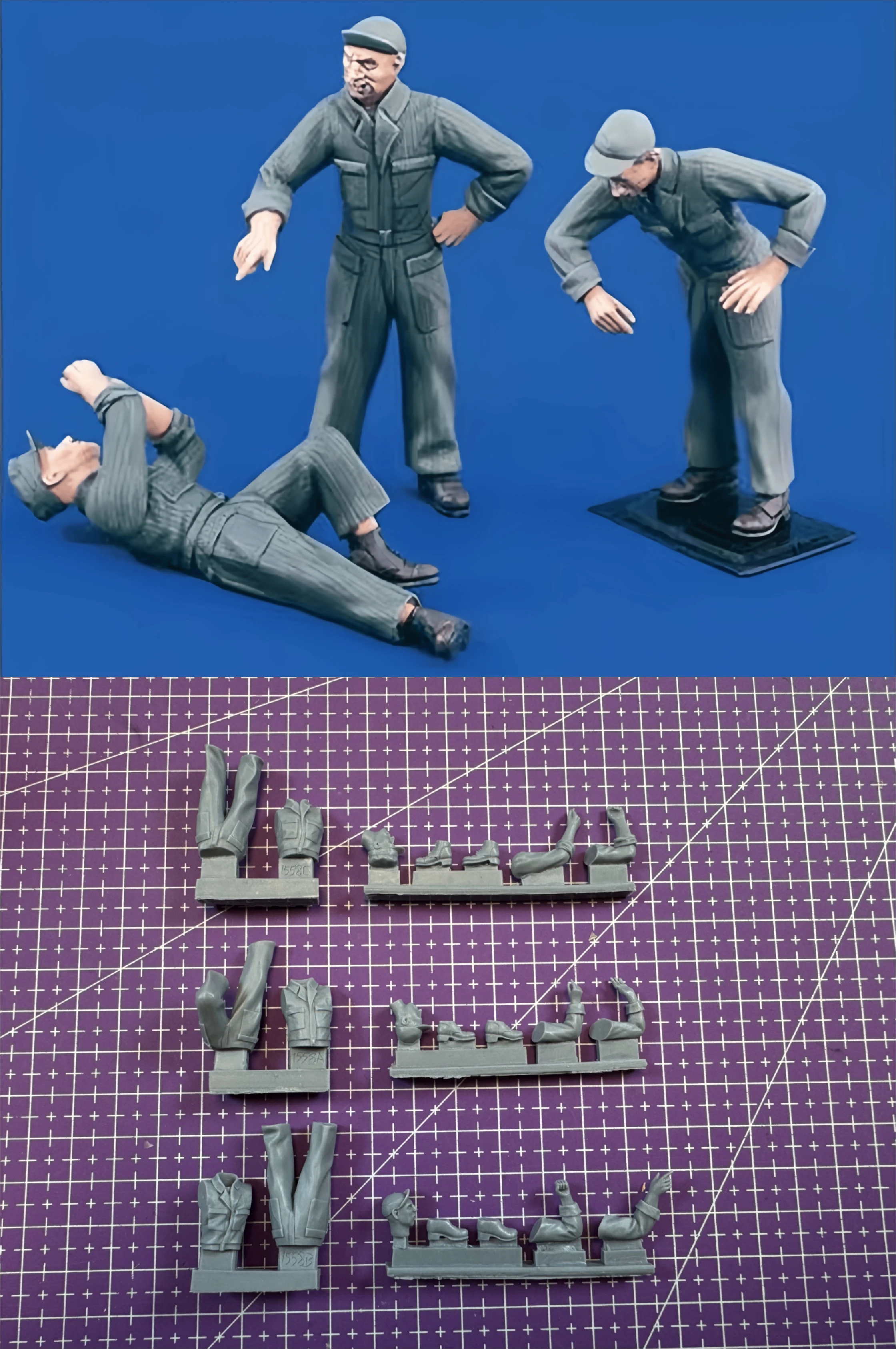 

1/35 Casting Resin Model Assembly Kit, GK， 3 Mechanical Maintenance Technicians, Unpainted