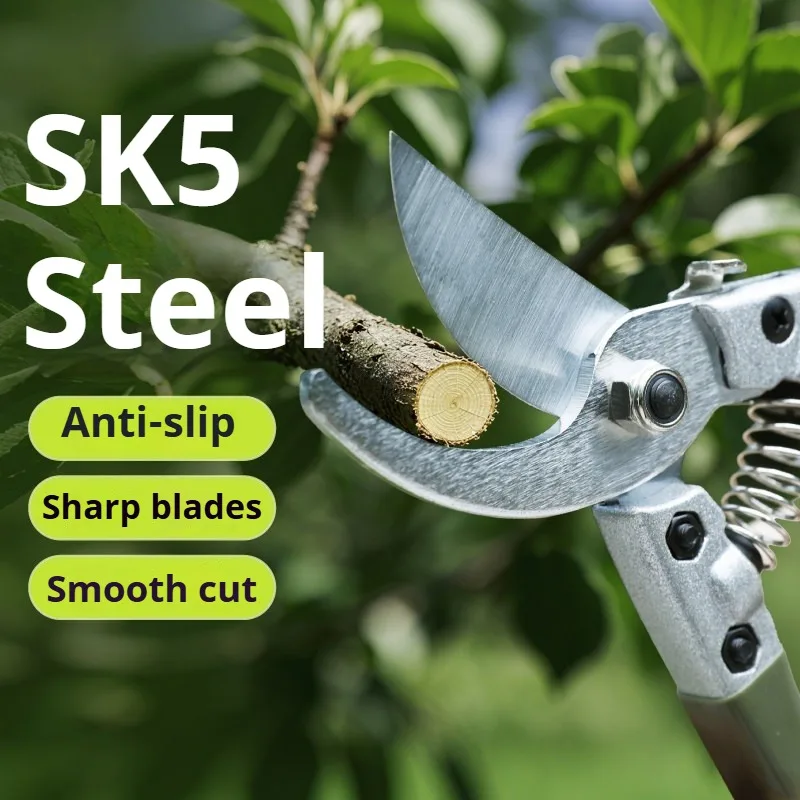 SK5 Steel Pruning Shears Sharp Anti-Slip Garden Branch Cutte Gardening Tools Fruit Tree Shrub Trimming Landscaping Orchard Care