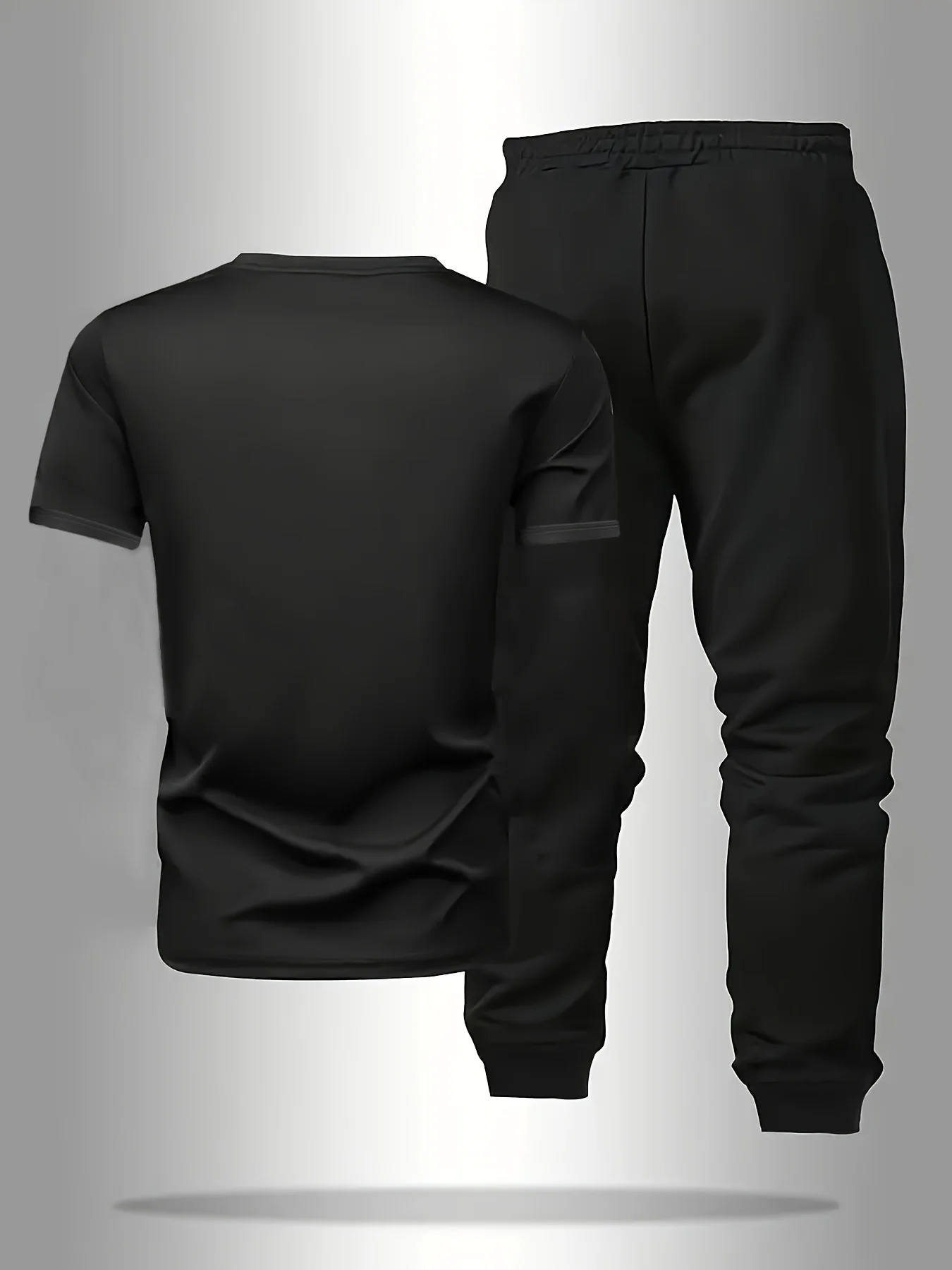 Summer fashion men's Italian letter print breathable and comfortable round neck T-shirt and pants set outdoor casual wear - Image 4