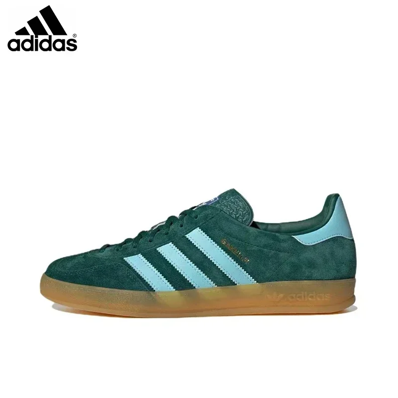 Adidas Originals Gazelle Indoor masculino e feminino sapatos de skate de cano baixo tênis de caminhada de camurça