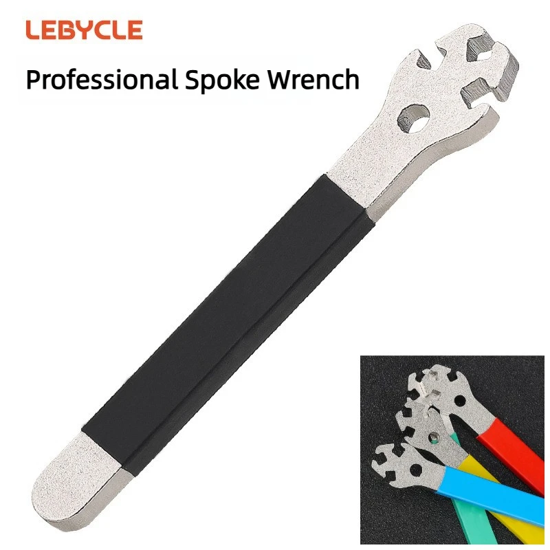 

Mountain Bike Spoke Wrench-Manganese Steel Wheel Truing Adjusting Correcting Tool with Silicone Sleeve,Bicycle repair tool