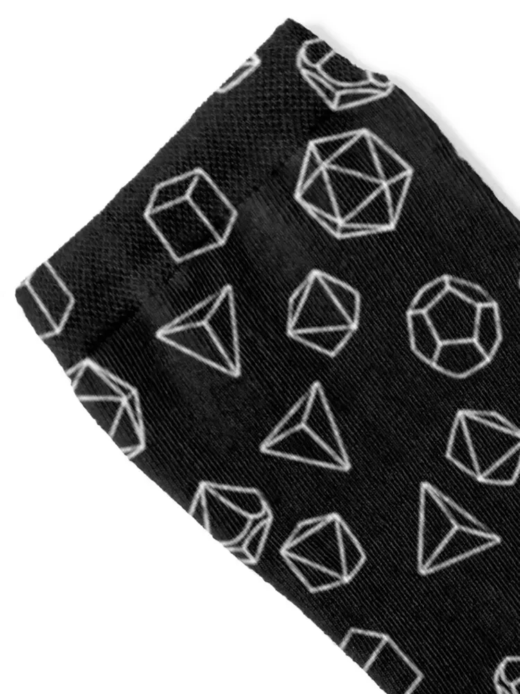 DnD Dice White on Black Pattern Socks floor colored Running summer Socks Girl Men's