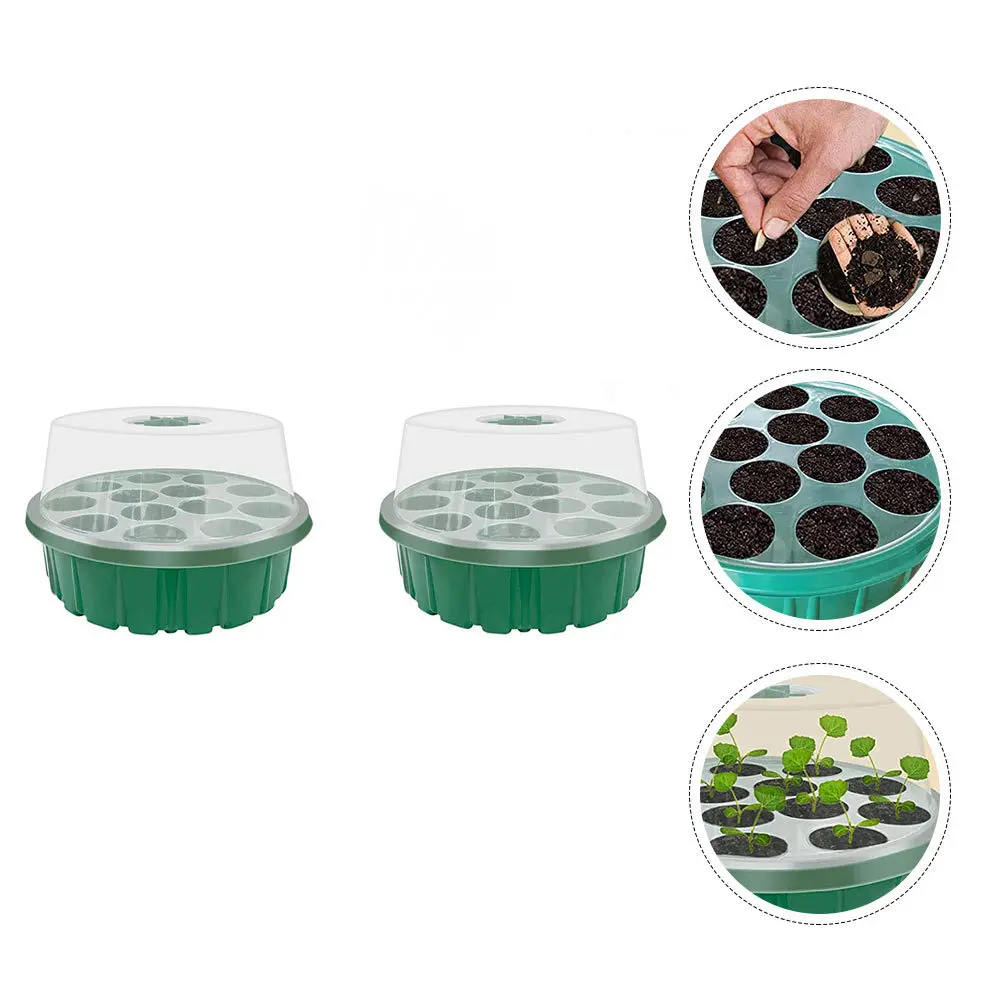 

2pcs greenhouse Grow Tray 13-Hole Plant Starter Durable Gardening Box Seedling Planting Container Garden Propagator Tray