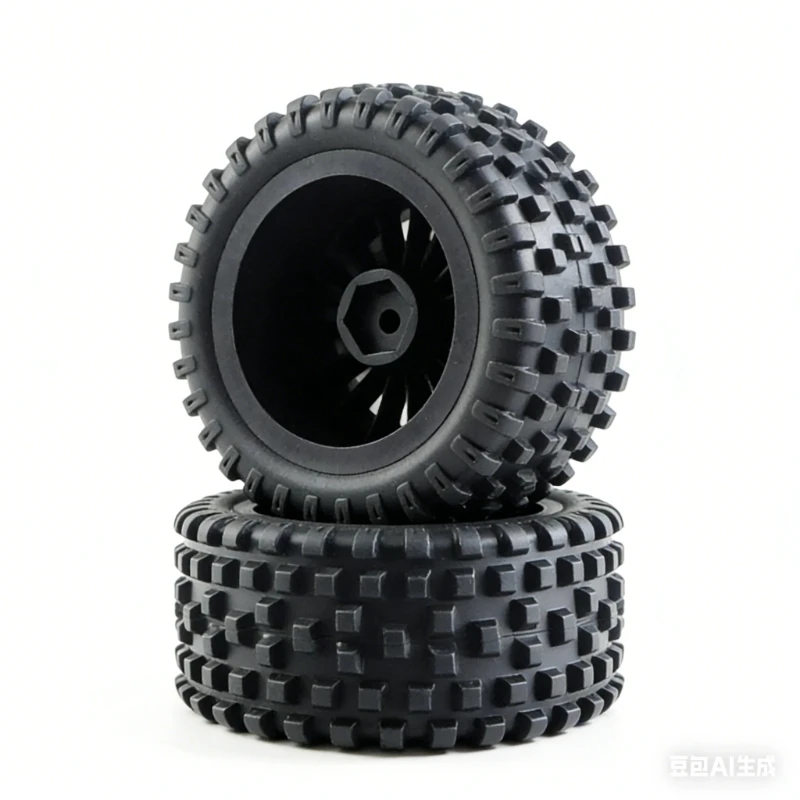 MJX 16300C RC Wheel Assembly Heavy Duty Anti-Slip TPR Tyres Complete Wheel Set for Hyper Go16207 M162 M163 1/16 RC Truck Upgrade