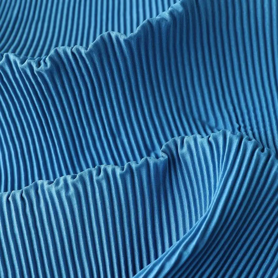 Plain Pleated Fabric Designer By Meter for Wedding Decoration Skirts Upholstery Sewing Fashion Dress Cloth Breathable Black Blue