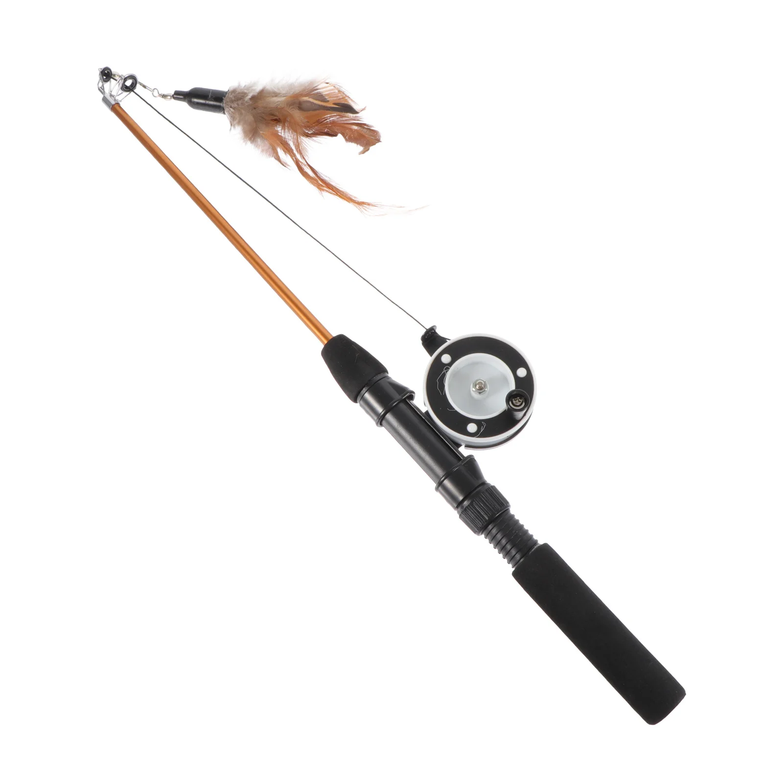

Retractable Cat Fishing Rod Teaser Stick Interactive Kitten Plaything Cat Wand Pet Supply Kitten Pet Supply Teaser Stick