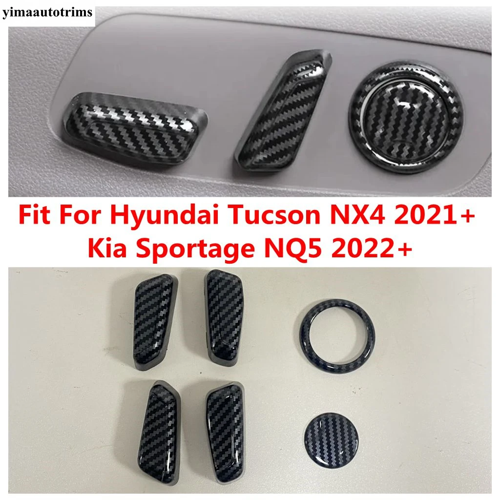 

Car Seat Adjust Button Cover Trim For Hyundai Tucson NX4 2021- 2025 / Kia Sportage NQ5 2022 - 2024 ABS Carbon Fiber Accessories