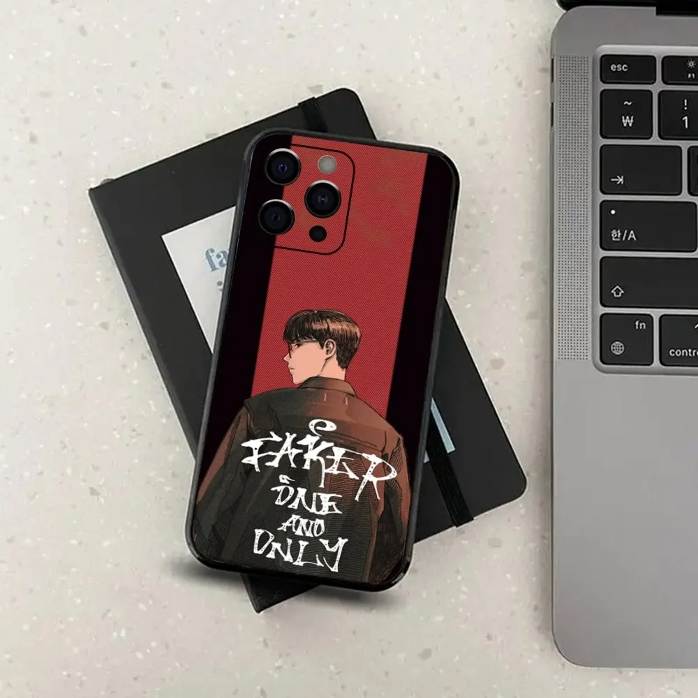 L-LOL SK Telecom T1 Faker Phone Case For Apple iPhone 15,14,13,12,11,Pro,X,XS,Max,XR,Plus,Mini Soft Black Cover