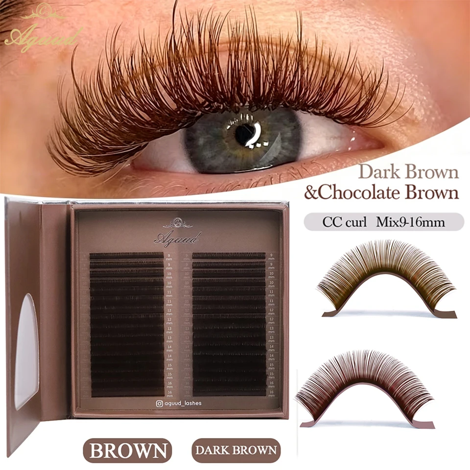 

Aguud New Style 32Rows Light Dark Brown Eyelash Extension 5d Mink Artificial Fake FalseLashes Natural Korean PBT Lashes Makeup
