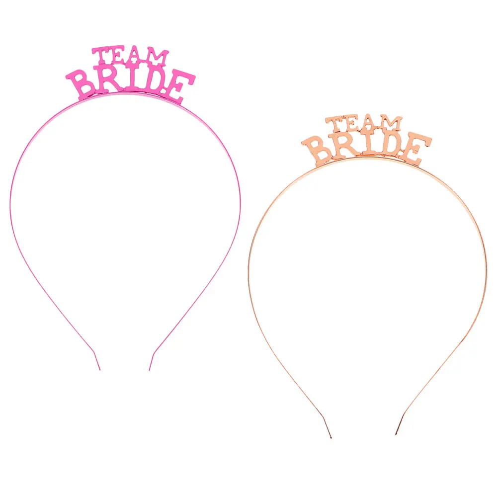 

2pcs Bridal Hairband for Women Bachelorette Party Bride Tiara Accessories Lightweight Metal Headband Wedding Banquet Decoration