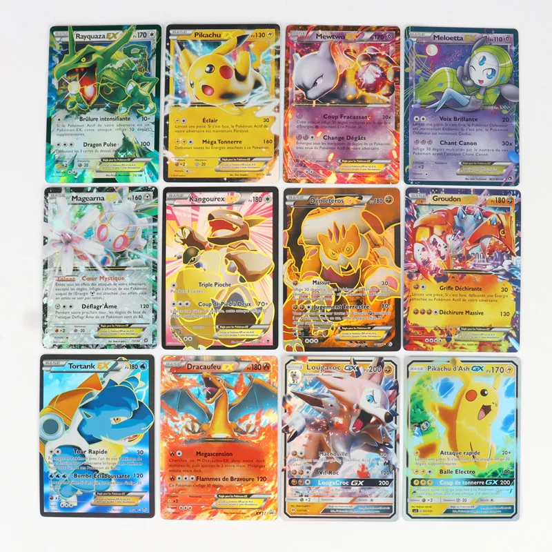 Pokémon TCG-tarjeta de batalla escarlata y violeta, Charizard EX GX TAG MEGA, versión francesa DIY, 100 piezas