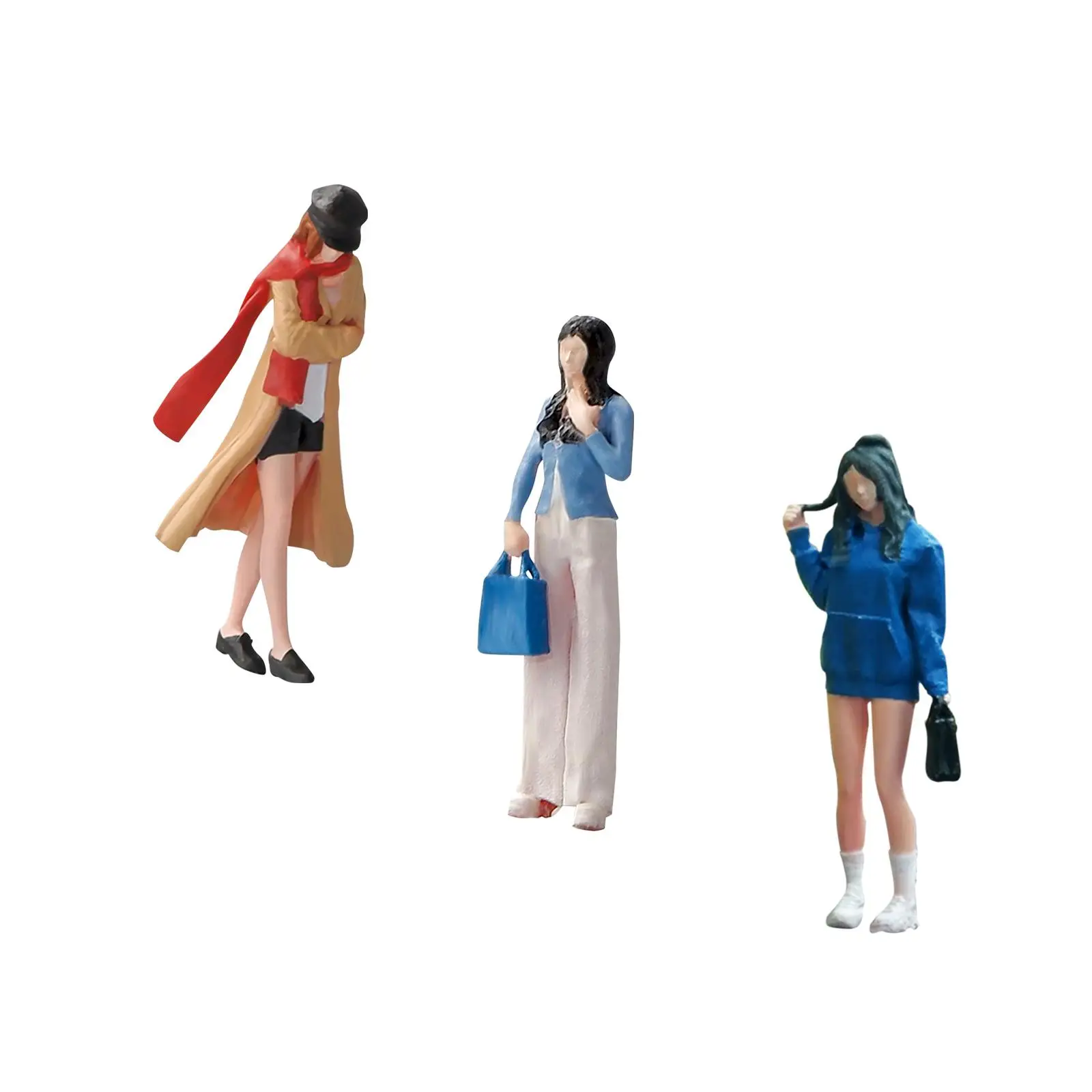 Charming Female Doll Model Miniature Figurine for Home and Car Decor