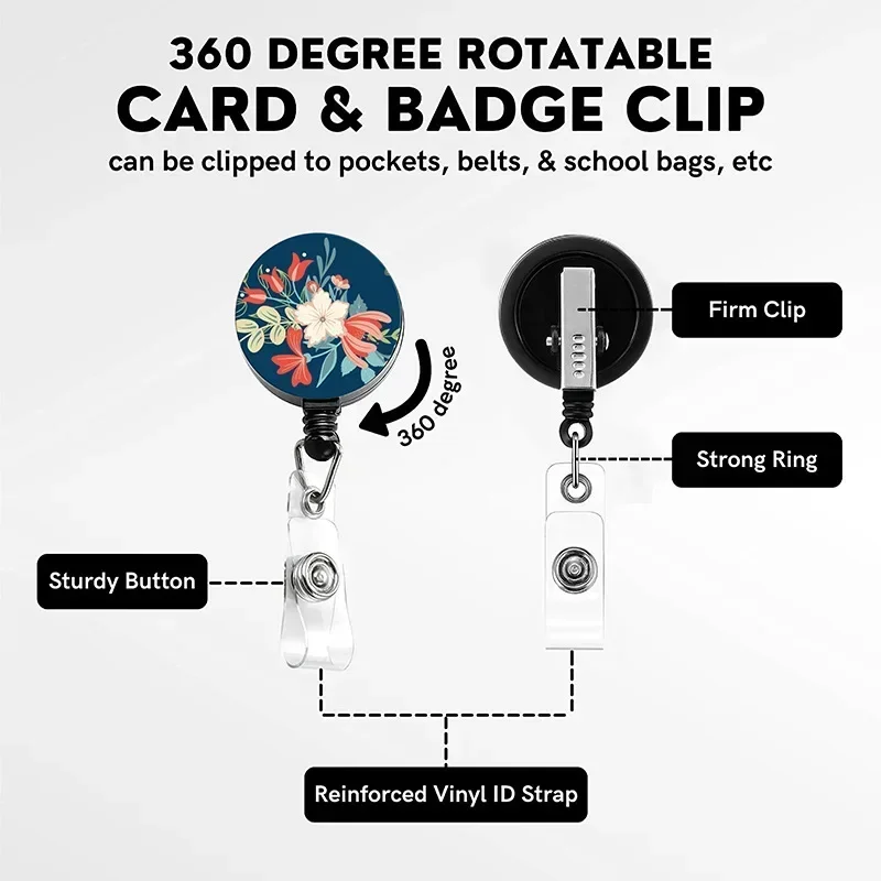 Porte-Danemark ge Rétractable avec Imprimé Tournesol, Porte-Carte d'Identité, Sangle de Téléphone Portable, UV, 3 Pièces/Ensemble