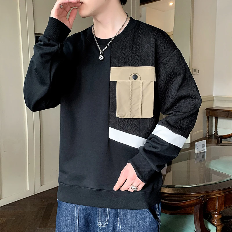 

Fashion 2024 Spring Autumn Men's Long Sleeve Sweatshirts Youth Casual Pullovers Hip Hop Streetwear Harajuku Top Hoodies Clothing